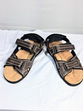 Men's Size 8 Dockers Newpage 3 Strap Memory Foam Support Sporty Sandals